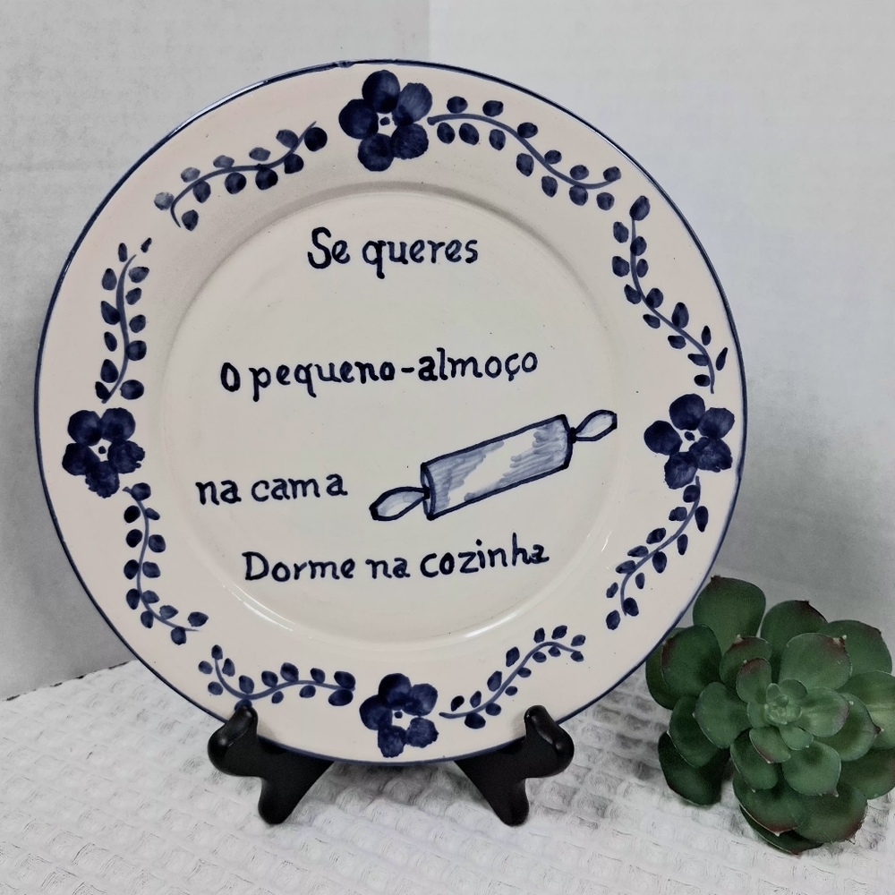 Handcrafted Olaria S. Bento 9" Earthenware Decorative Plate Made In Portugal